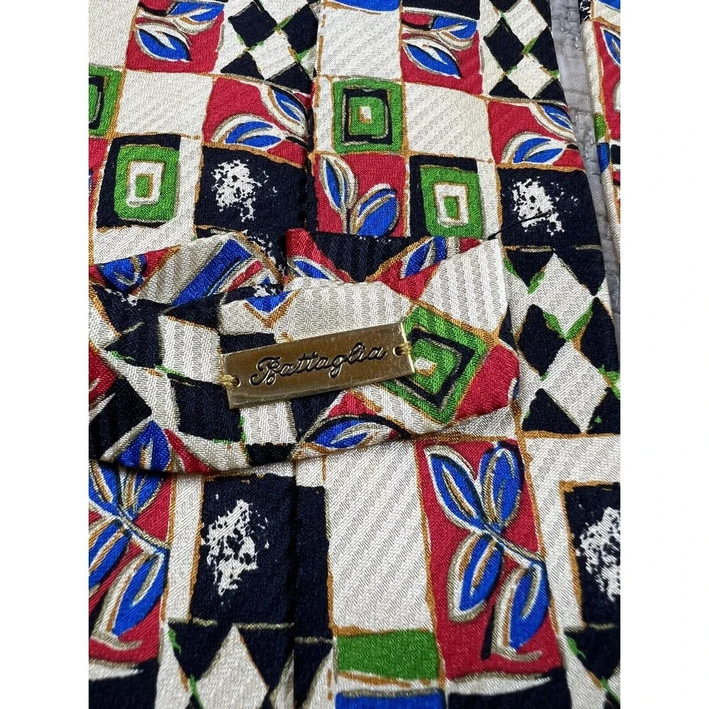 BATTAGLIA BEVERLY HILLS Abstract Colorful Silk Tie‎ 59
